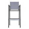 Marina Outdoor Patio Barstool in Grey Finish and Grey Wood Top - Front