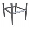 Marina Outdoor Patio Table in Grey Finish and Grey Wood Top - Leg Detail