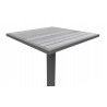 Marina Outdoor Patio Table in Grey Finish and Grey Wood Top - Table Top 