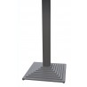 Marina Outdoor Patio Table in Grey Finish and Grey Wood Top - Base Close-Up