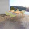 Armen Living Nassau 5 piece Outdoor Dining Set In Natural Wood Finish Table And Arm Chairs 2