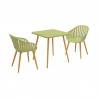 Armen Living Nassau Outdoor 3 Piece Sage Eucalyptus Dining Set 1