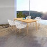Armen Living Nassau 5 piece Outdoor Dining Set In Natural Wood Finish Table And Arm Chairs 3