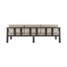 Armen Living Nofi 4 piece Outdoor Patio Set In Charcoal/Gray Finish With Taupe/Gray Cushions And Teak Wood 08