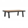Armen Living Nofi 4 piece Outdoor Patio Set In Charcoal/Gray Finish With Taupe/Gray Cushions And Teak Wood 02