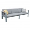 Nofi Outdoor Patio Sofa in Grey Finish with Grey Cushions and Teak Wood 