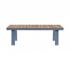 Armen Living Nofi 4 piece Outdoor Patio Set In Charcoal/Gray Finish With Taupe/Gray Cushions And Teak Wood 010