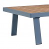 Armen Living Nofi 4 piece Outdoor Patio Set In Charcoal/Gray Finish With Taupe/Gray Cushions And Teak Wood 013