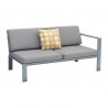 Nofi Outdoor Patio Side Sectional in Grey Finish with Grey Cushions and Teak Wood
