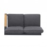 Armen Living Palau 4 Piece Outdoor Sectional Set with Cushions in Dark Grey and Natural Teak Wood Accent- Sofa Top