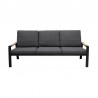 Armen Living Panama Outdoor 4 Piece Black Aluminum Sofa Seating Set With Dark Grey Olefin In Dark Gray | Fiber  1