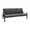 Armen Living Panama Outdoor 4 Piece Black Aluminum Sofa Seating Set With Dark Grey Olefin In Dark Gray | Fiber  5