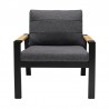 Armen Living Panama Outdoor 4 Piece Black Aluminum Sofa Seating Set With Dark Grey Olefin In Dark Gray | Fiber  6