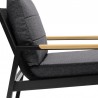 Armen Living Panama Outdoor 4 Piece Black Aluminum Sofa Seating Set With Dark Grey Olefin In Dark Gray | Fiber  8