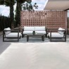 Armen Living Paradise 4 Piece Outdoor Dark Eucalyptus Wood Sofa Seating Set with Grey Cushions