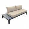 Armen Living Razor Outdoor 4 piece Sectional set in Dark Grey Finish and Taupe Cushions-Sofa Side