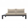 Armen Living Razor Outdoor 4 piece Sectional set in Dark Grey Finish and Taupe Cushions Sofa Front
