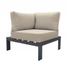 Armen Living Razor Outdoor 4 piece Sectional set in Dark Grey Finish and Taupe Cushions Corner Chair