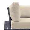 Armen Living Razor Outdoor 4 piece Sectional set in Dark Grey Finish and Taupe Cushions Sofa Side View