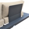 Armen Living Razor Outdoor 4 piece Sectional set in Dark Grey Finish and Taupe Cushions Sofa Back