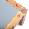 Sienna Outdoor Patio Acacia Wood Tablle with Teak Finish - Edge Corner