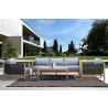 Sienna 4 Piece Outdoor Patio Acacia Wood Sofa Seating Set with Teak Finish - Set - Lifestyle