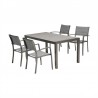 Armen Living Solana 5 piece Outdoor Aluminum Dining Set in Cosmos Grey Finish with Wood Top in Gray 1