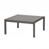 Armen Living Solana Outdoor Sectional Set in Cosmos Finish with Grey Cushions and Coffee Table- Table Side View