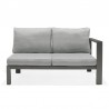 Armen Living Solana Outdoor Sectional Set in Cosmos Finish with Grey Cushions and Coffee Table-Sofa Right Front