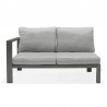 Armen Living Solana Outdoor Sectional Set in Cosmos Finish with Grey Cushions and Coffee Table- Sofa Front