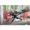Armen Living Pirate and Pink Velvet Memphis 5 Piece Modern Dining Set