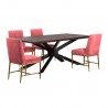Armen Living Pirate and Pink Velvet Memphis 5 Piece Modern Dining Set
