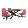 Armen Living Pirate Velvet Napoli 5 Piece Modern Dining Set Pink