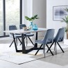 Armen Living Radford Lexi 5 Piece Modern Rectangular Dining Set Blue