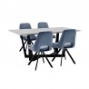 Armen Living Radford Lexi 5 Piece Modern Rectangular Dining Set Blue