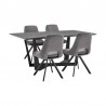 Armen Living Radford Lexi 5 Piece Modern Rectangular Dining Set Gray