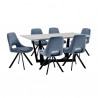 Armen Living Radford Lexi 7 Piece Modern Rectangular Dining Set Blue