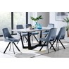 Armen Living Radford Lexi 7 Piece Modern Rectangular Dining Set Blue Chair