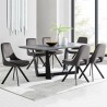 Armen Living Radford Lexi 7 Piece Modern Rectangular Dining Set Gray 