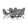 Armen Living Radford Lexi 7 Piece Modern Rectangular Dining Set Gray 