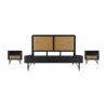 Saratoga 3 Piece Queen Bedroom Set in Black Acacia Wood and Rattan 001