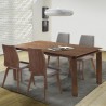 Armen Living Parker Mid-Century Walnut Wood 5 Piece Dining Set 