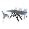 Urbino Contemporary Grey Glass 5 Piece Metal Dining Set - White BG