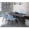 Kenna Contemporary Grey Glass 5 Piece Metal Dining Set