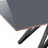 Armen Living Maine Contemporary Gray Glass 5 Piece Metal Dining Set Table Corner