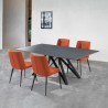 Armen Living Maine Contemporary Gray Glass 5 Piece Metal Dining Set
