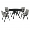 Venus Varde 5 Piece Black Dining Set - White BG