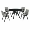 Venus Varde 5 Piece Black Dining Set - White BG - Venus Varde 5 Piece Black Dining Set - White BG