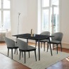 Armen Living Westmont and Juno Charcoal and Black 5 Piece Dining Set