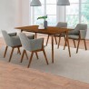 Armen Living Westmont and Renzo Walnut 5 Piece Dining Set Charcoal